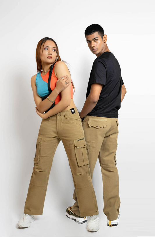 Mocha Baggy Cargo Pants