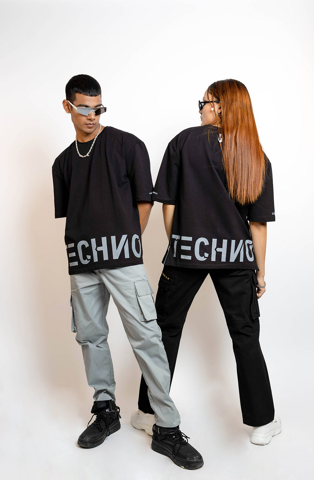 Techno Black Oversized T-Shirt