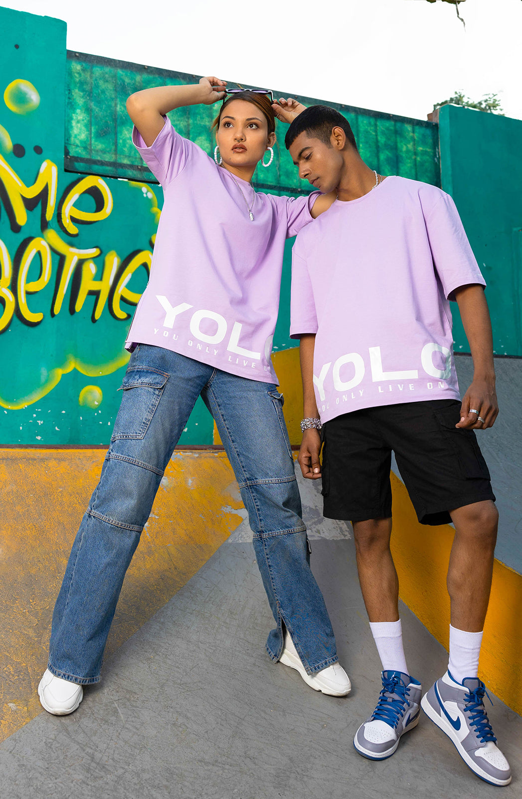 YOLO Lavender Oversized T-Shirt