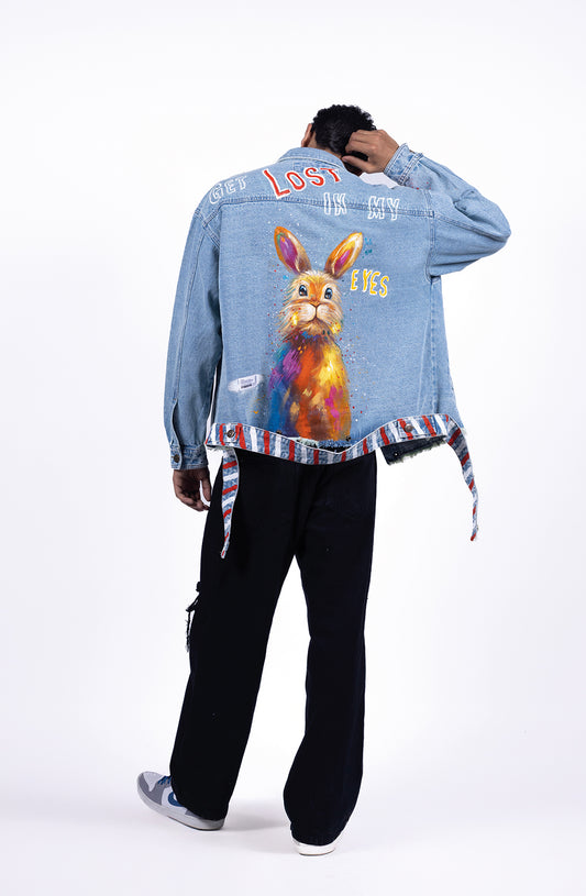 Bunnying Around Hand Painted Jacket