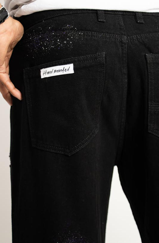 Midnight Galaxy Hand-Painted Jeans