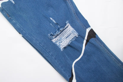 Abstract Cloud Wave Jeans