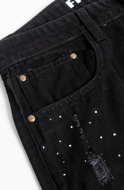 Midnight Galaxy Hand-Painted Jeans