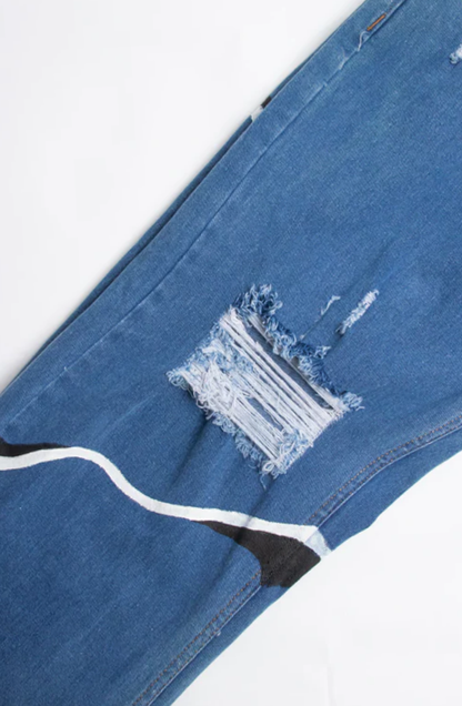 Abstract Cloud Wave Jeans