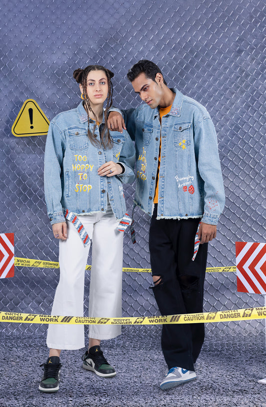 Bunnying Around Hand Painted Jacket