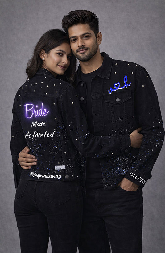 Pearl Dew Hand Painted Custom LED Couple Jacket Set
