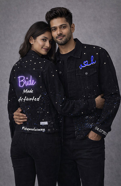 Pearl Dew Hand Painted Custom LED Couple Jacket Set