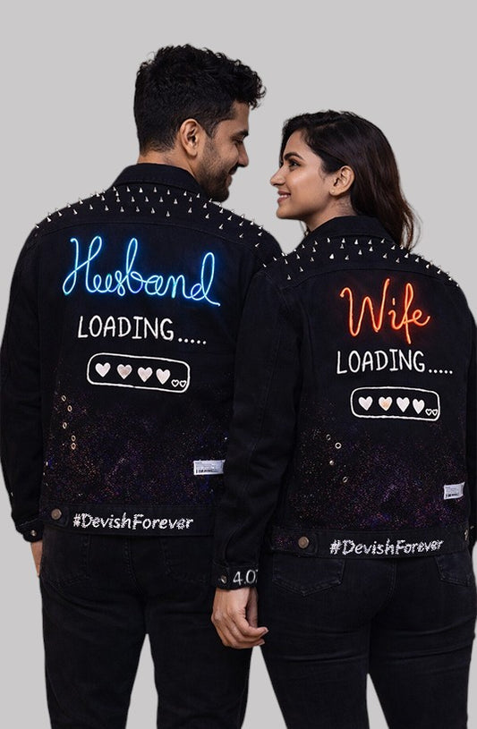 SilverEdge Custom Hand-Painted LED Couple Jacket Set