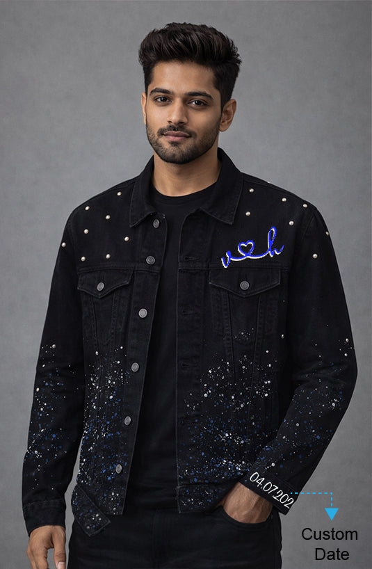 Pearl Dew Hand Painted Custom LED Couple Jacket Set