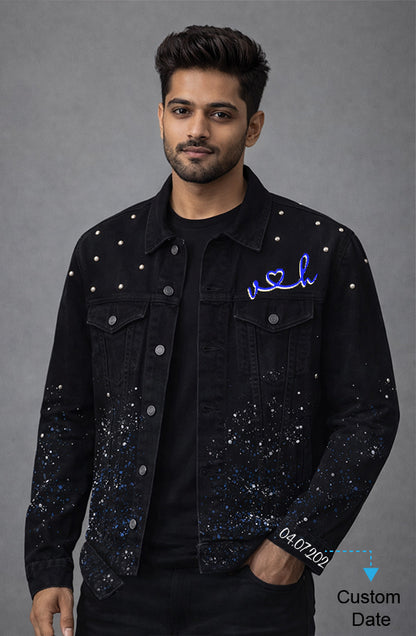 Pearl Dew Hand Painted Custom LED Couple Jacket Set