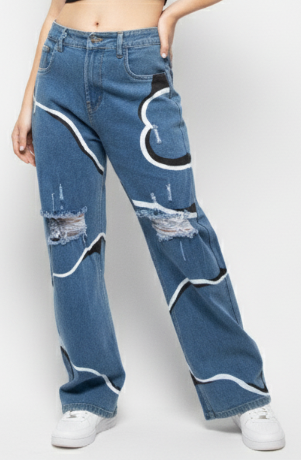 Abstract Cloud Wave Jeans