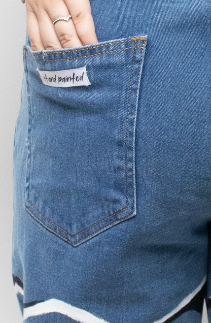 Abstract Cloud Wave Jeans